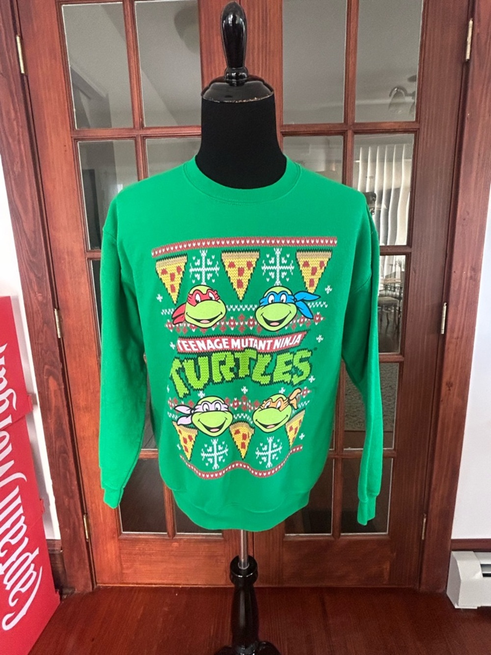 Teenage Mutant Ninja Turtles Green Holiday Sweatshirt Large Nickelodeon